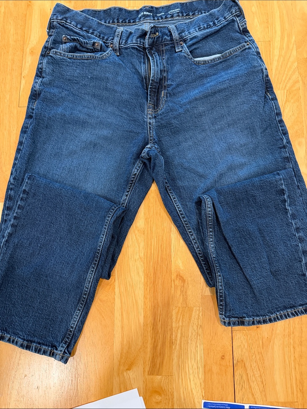 Old Navy Men’s Straight Jeans in Dark Blue Denim